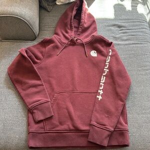 Men’s Carhartt sweatshirt, maroon, great condition.  Size Medium